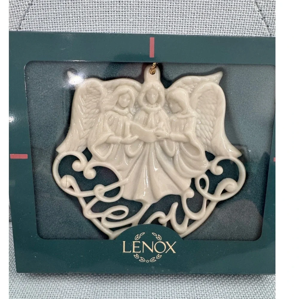 Lenox Holiday Wishes Rejoice Angel Trio Ornament Ivory China 91709 22013 4916
